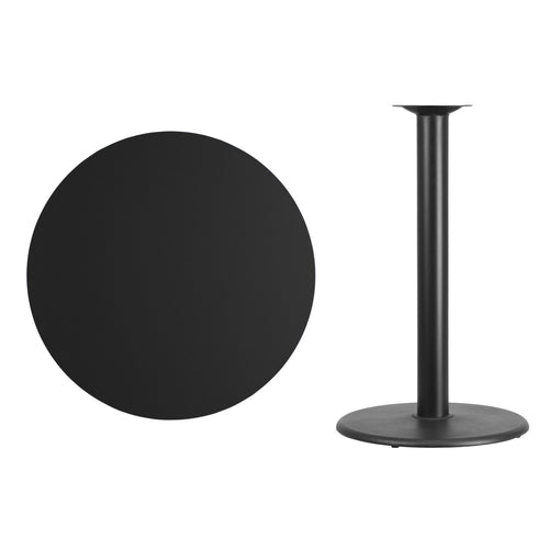 Flash Furniture XU-RD-36-BLKTB-TR24B-GG Dining Table