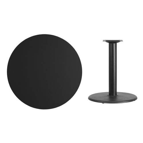 Flash Furniture XU-RD-36-BLKTB-TR24-GG Dining Table