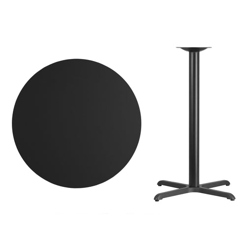 Flash Furniture XU-RD-36-BLKTB-T3030B-GG Dining Table