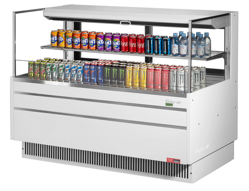 Turbo Air TOM-60L-UFD-W(B)-2S-N 58 3/4" Open Air Merchandiser