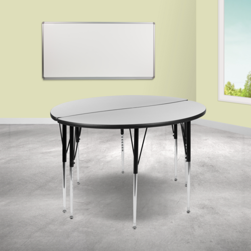 Flash Furniture XU-GRP-A48-HCIRC-GY-T-A-GG 47 1/2" Dining Table