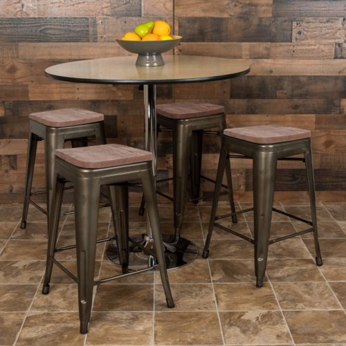 Flash Furniture 4-ET-31320W-24-GN-R-GG 16" Barstool