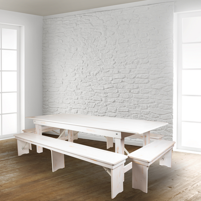 Flash Furniture XA-B-96X12-L-WH-GG 96" Bench