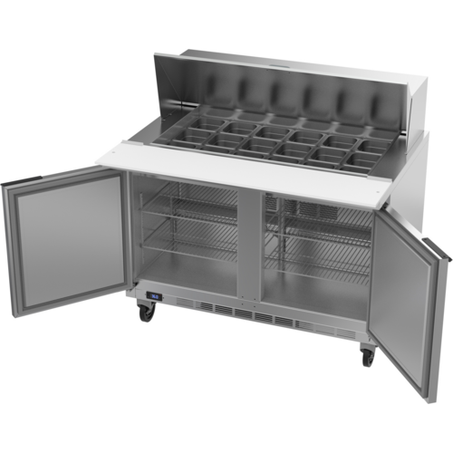 Beverage-Air SPE48HC-18M 48" 2 Doors 18 Pan Mega Top Sandwich / Salad Prep Table