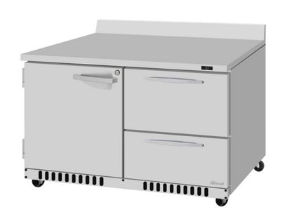 Turbo Air PWR-48-D2R(L)-FB-N 48 1/4" 1 Door Worktop Refrigerator