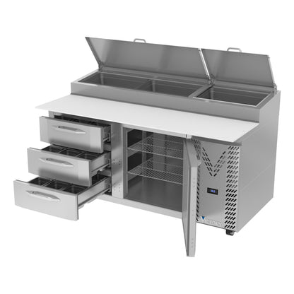Victory VPPD67HC-3 67" Pizza Prep Table