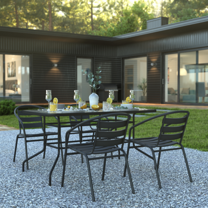 Flash Furniture TLH-089REC-017CBK4-GG 31 1/2" Patio Dining Set