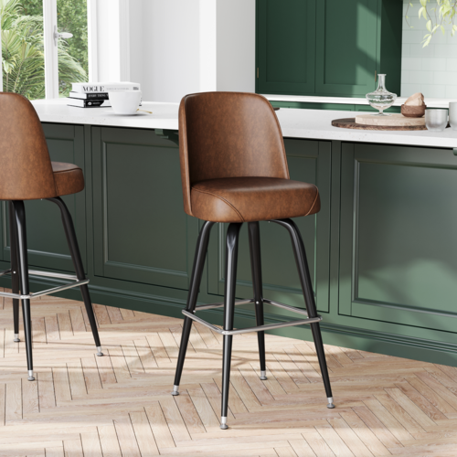 Flash Furniture XU-F-125-WBRN-GG 16 1/2" Barstool