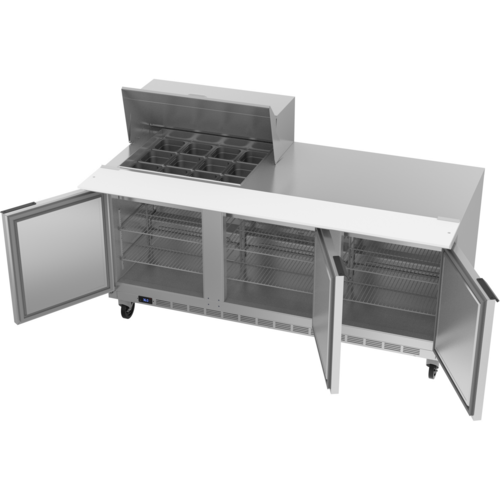 Beverage-Air SPE72HC-12M 72" 3 Doors 12 Pan Mega Top Sandwich / Salad Prep Table