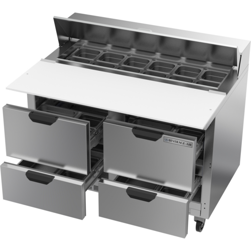 Beverage-Air SPED48HC-12C-4 48" 4 Drawer 12 Pan Sandwich / Salad Prep Table
