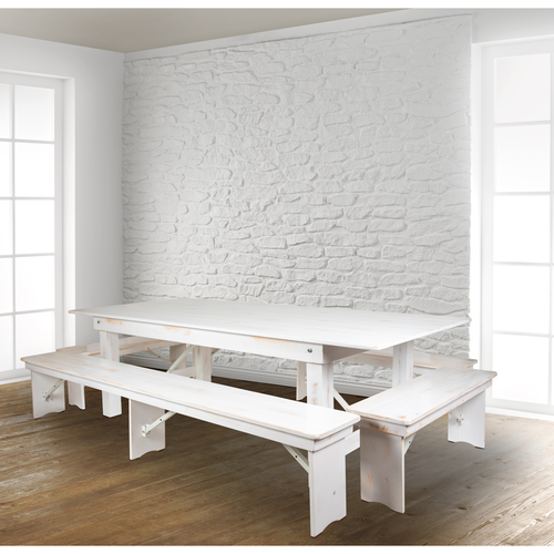 Flash Furniture XA-FARM-5-WH-GG 40" Dining Table