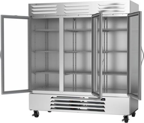 Beverage-Air RB72HC-1G 75" 3 Section Glass Door Reach-In Refrigerator