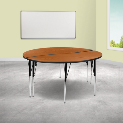 Flash Furniture XU-GRP-A60-HCIRC-OAK-T-A-GG 60" Dining Table