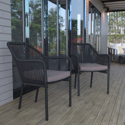 Flash Furniture SDA-AD892006-BK-2-GG 22" Patio Chair