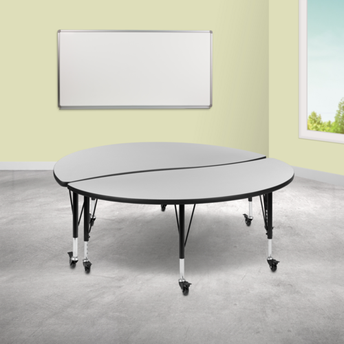 Flash Furniture XU-GRP-A60-HCIRC-GY-T-P-CAS-GG 60" Dining Table