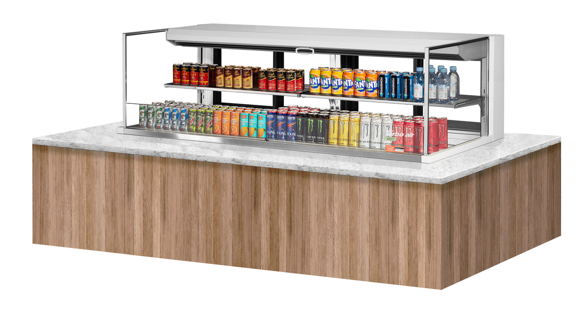 Turbo Air TOM-72L-UFD-W(B)-2SI-N 71 7/8" Refrigerated Display Case