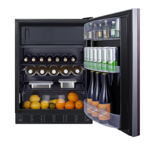 Summit CT66BK2SSIFADA 23 5/8" Solid Door Reach-In Refrigerator Freezer