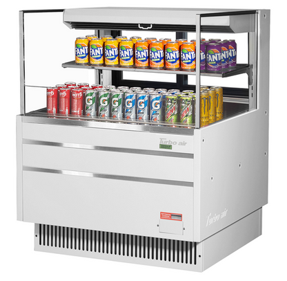 Turbo Air TOM-36L-UFD-W(B)-2S-N 34 3/4" Open Air Merchandiser