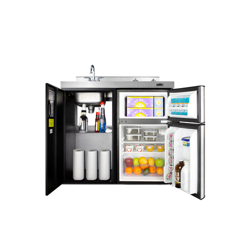 Summit C39ELGLASSBK 39" Kitchenette