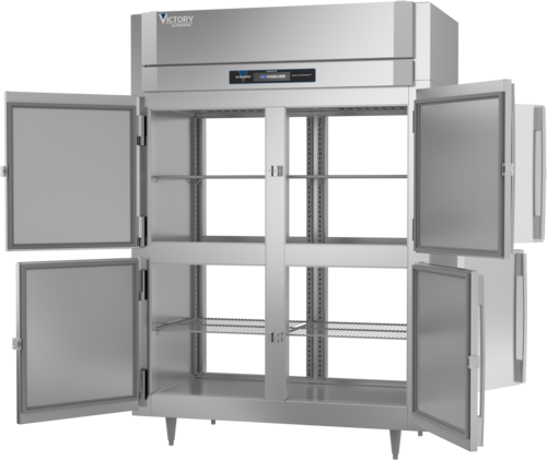 Victory RSA-2D-S1-EW-PT-HD-HC 58 3/8" Solid & Glass Door Pass-Thru Refrigerator