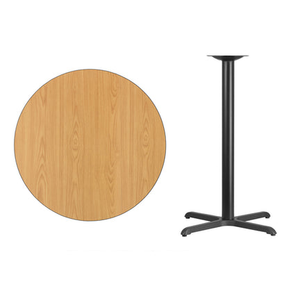 Flash Furniture XU-RD-36-NATTB-T3030B-GG Dining Table