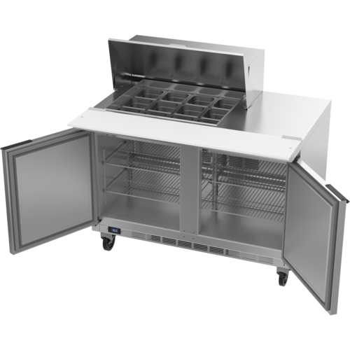 Beverage-Air SPE48HC-12M 48" 2 Doors 12 Pan Mega Top Sandwich / Salad Prep Table