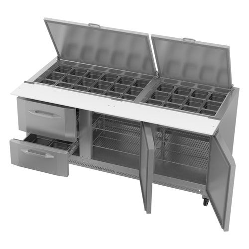 Victory VSPD72HC-30B-2 72" Mega Top Sandwich / Salad Prep Table