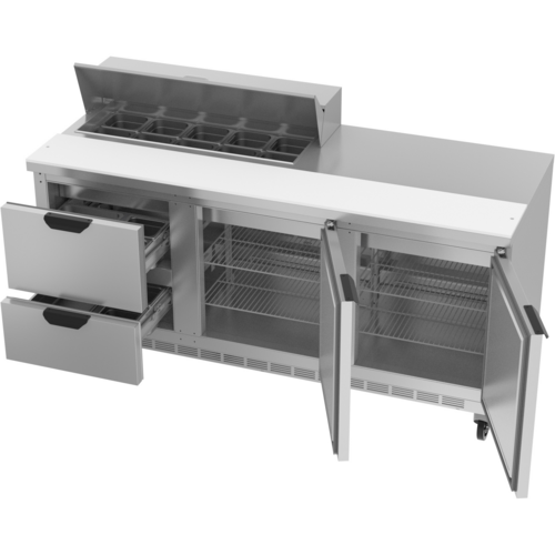 Beverage-Air SPED72HC-10-2 72" 1 Door 12 Pan Sandwich / Salad Prep Table