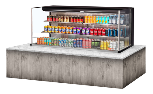Turbo Air TOM-72L-UF-W(B)-3SI-N 71 7/8" Refrigerated Display Case