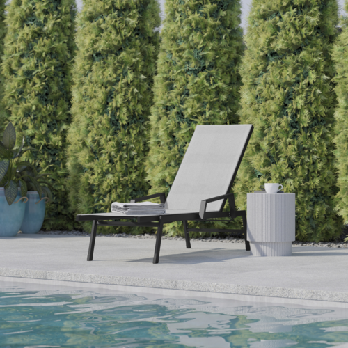Flash Furniture JJ-LC323-BLK-GRY-GG 29" Patio Lounge Seating
