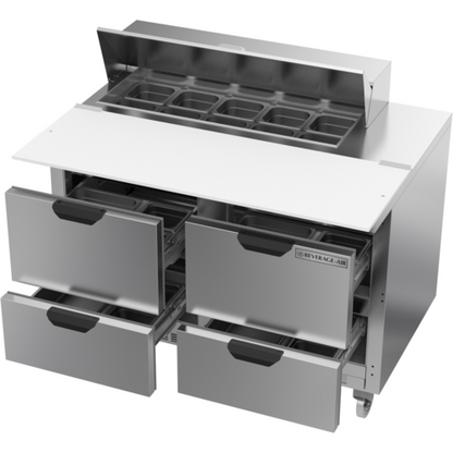 Beverage-Air SPED48HC-10C-4 48" 4 Drawer 12 Pan Sandwich / Salad Prep Table