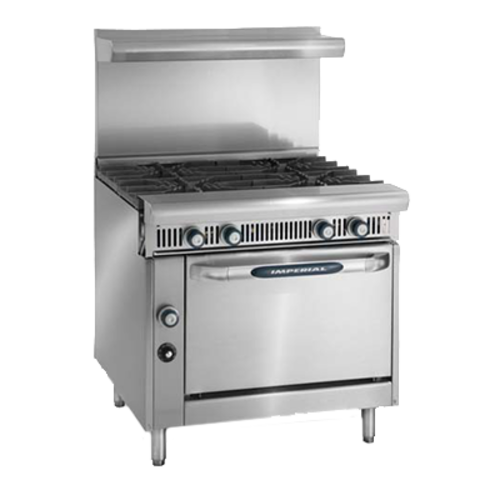 Imperial IHR-4 36" 4 Burner Gas Heavy Duty Range