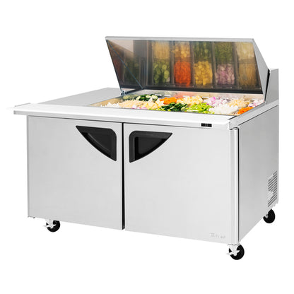 Turbo Air TST-60SD-18M-N(-LW) 60 3/8" 2 Doors 18 Pan Mega Top Sandwich / Salad Prep Table