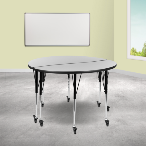 Flash Furniture XU-GRP-A48-HCIRC-GY-T-A-CAS-GG 47 1/2" Dining Table