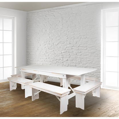 Flash Furniture XA-FARM-3-WH-GG 40" Dining Table