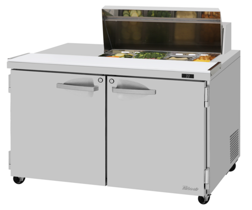 Turbo Air PST-48-08S-N(-LW) 48 1/4" 2 Doors 9 Pan Sandwich / Salad Prep Table
