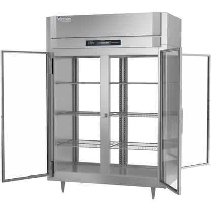 Victory RSA-2D-S1-EW-PT-G-HC 58 3/8" Solid & Glass Door Pass-Thru Refrigerator
