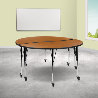 Flash Furniture XU-GRP-A60-HCIRC-OAK-T-A-CAS-GG 60" Dining Table