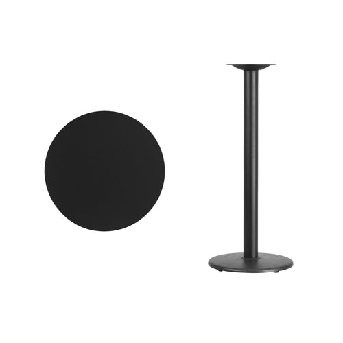 Flash Furniture XU-RD-24-BLKTB-TR18B-GG Dining Table