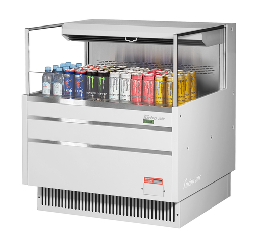 Turbo Air TOM-36L-UF-W(B)-1S-N 34 3/4" Open Air Merchandiser