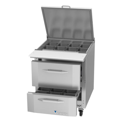 Victory VSPD27HC-12B-2 27" Mega Top Sandwich / Salad Prep Table