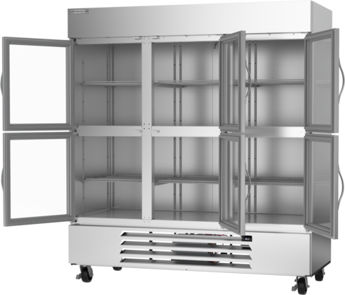 Beverage-Air HBR72HC-1-HG 75" 3 Section Glass Door Reach-In Refrigerator