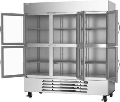 Beverage-Air HBR72HC-1-HG 75" 3 Section Glass Door Reach-In Refrigerator