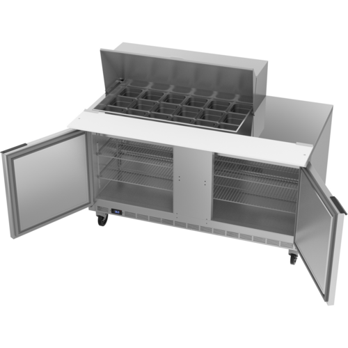 Beverage-Air SPE60HC-18M 60" 2 Doors 18 Pan Mega Top Sandwich / Salad Prep Table