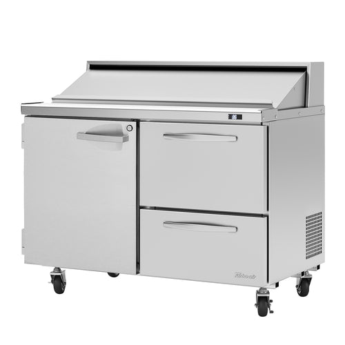 Turbo Air PST-48-D2R(L)-N 48 1/4" 1 Door 12 Pan Sandwich / Salad Prep Table