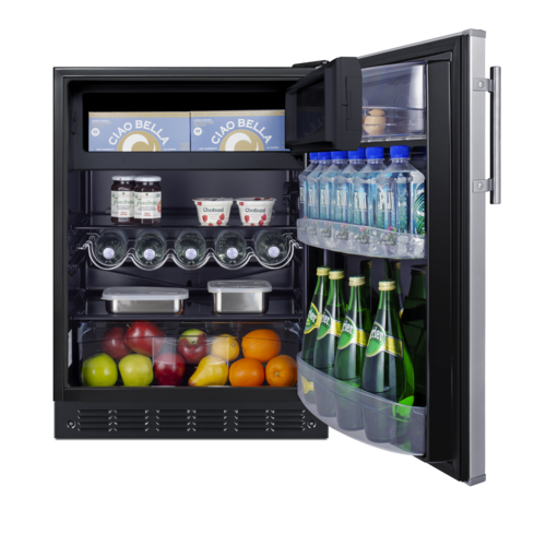 Summit CT66BK2SS 23 5/8" Solid Door Reach-In Refrigerator Freezer
