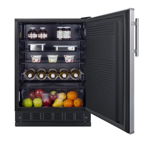 Summit FF708BLSSRS 23 5/8" Solid Door Reach-In Refrigerator