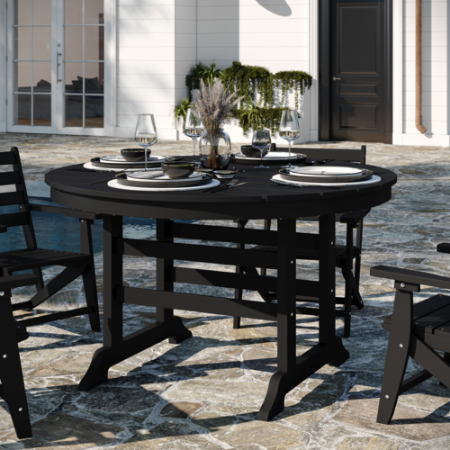Flash Furniture LE-HMP-248-01-BLK-GG 25 1/4" Patio Table