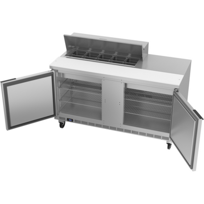Beverage-Air SPE60HC-10 60" 2 Doors 12 Pan Sandwich / Salad Prep Table