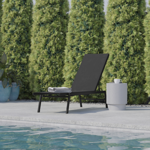 Flash Furniture JJ-LC326-BLK-BLK-GG 29" Patio Lounge Seating